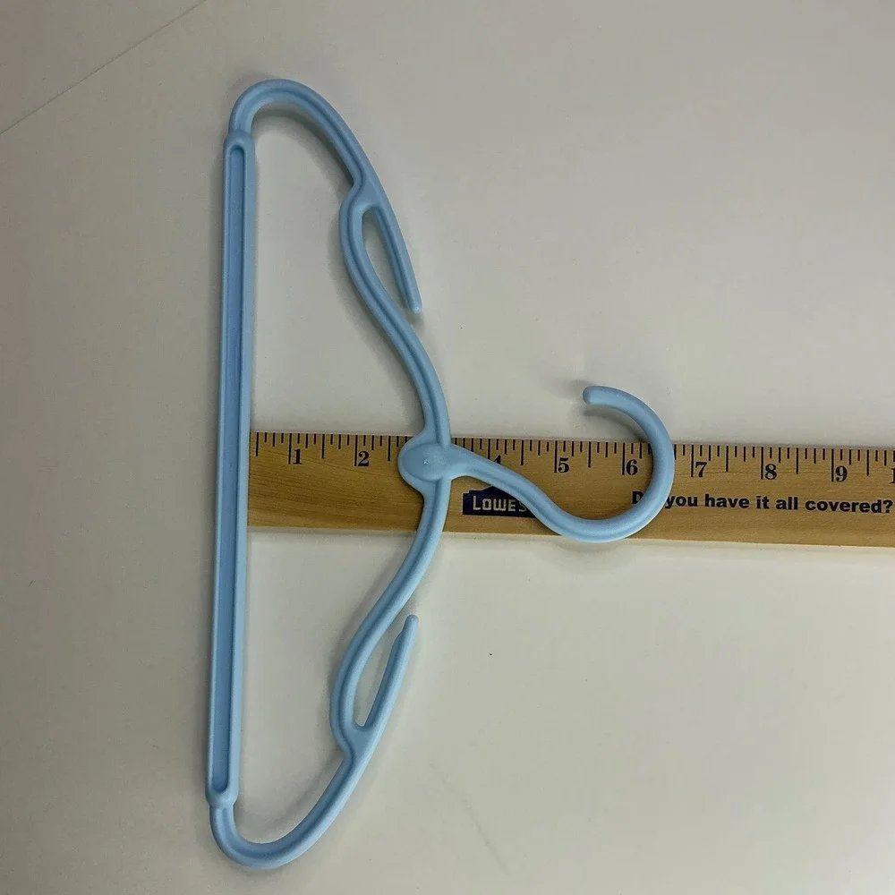 Blue Plastic Baby Hangers Kids 48 Pack Notched Slim Design 11.5 Inch